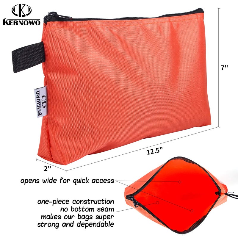 KERNOWO 5 Pcs Premium Tool Pouch Zipper Bag, Small Utility Bags, 12.5 X 7 X 2 Inch Bank Deposit Bag With Dependable Smooth Nylon Zippers - Image 2
